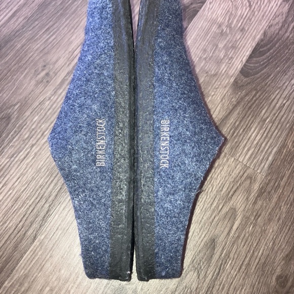 Birkenstock zermatt shearling Wool 38 Slippers shoes Navy Blue L7 M5 - Picture 6 of 8